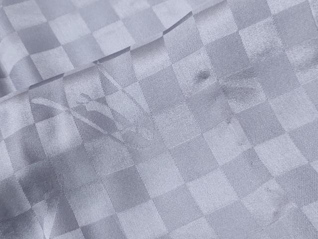 平和屋着物●長襦袢　無双仕立て　市松兎地紋　牡丹鼠色　半衿刺繍　正絹　逸品　CABG0118yc