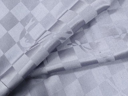 平和屋着物●長襦袢　無双仕立て　市松兎地紋　牡丹鼠色　半衿刺繍　正絹　逸品　CABG0118yc