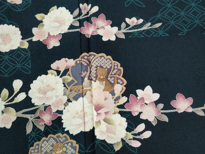 平和屋着物●色留訪問着　作家物　猫　舞花文　やまと金ラベル　正絹　逸品　CABG0121yc