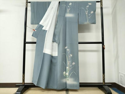 平和屋着物●本加賀友禅作家　談義所栄二　訪問着　枝菊文　暈し染め　正絹　逸品　CABG0122yc