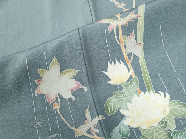 平和屋着物●本加賀友禅作家　談義所栄二　訪問着　枝菊文　暈し染め　正絹　逸品　CABG0122yc