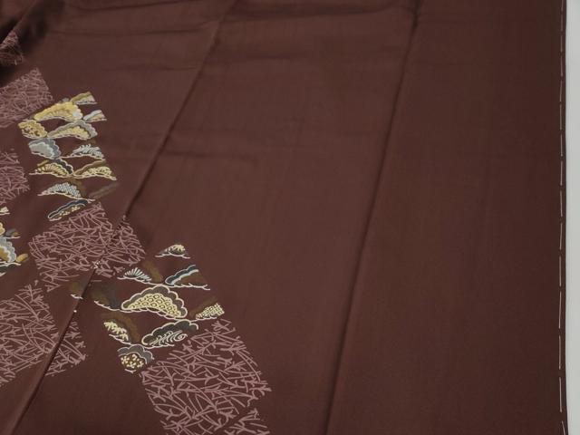 平和屋着物●訪問着　駒刺繍　溢れ松葉菱松文　金銀彩　やまと誂製　正絹　逸品　未使用　CABG0126yc
