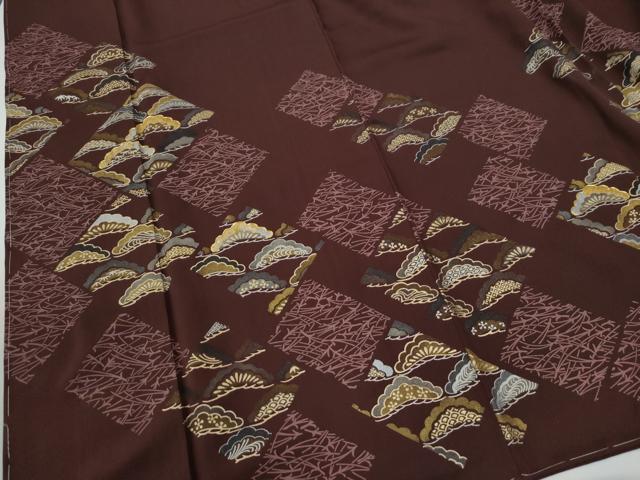 平和屋着物●訪問着　駒刺繍　溢れ松葉菱松文　金銀彩　やまと誂製　正絹　逸品　未使用　CABG0126yc
