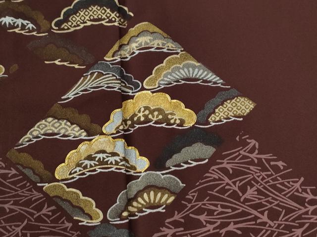 平和屋着物●訪問着　駒刺繍　溢れ松葉菱松文　金銀彩　やまと誂製　正絹　逸品　未使用　CABG0126yc
