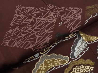 平和屋着物●訪問着　駒刺繍　溢れ松葉菱松文　金銀彩　やまと誂製　正絹　逸品　未使用　CABG0126yc
