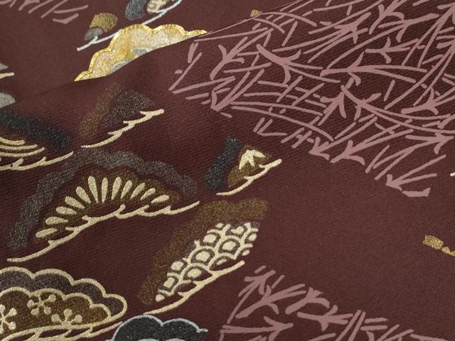 平和屋着物●訪問着　駒刺繍　溢れ松葉菱松文　金銀彩　やまと誂製　正絹　逸品　未使用　CABG0126yc