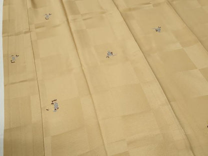 平和屋着物●長襦袢　無双仕立て　ミミズク　やまと金ラベル　正絹　逸品　未使用　CABG0129yc