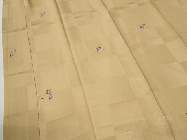 平和屋着物●長襦袢　無双仕立て　ミミズク　やまと金ラベル　正絹　逸品　未使用　CABG0129yc