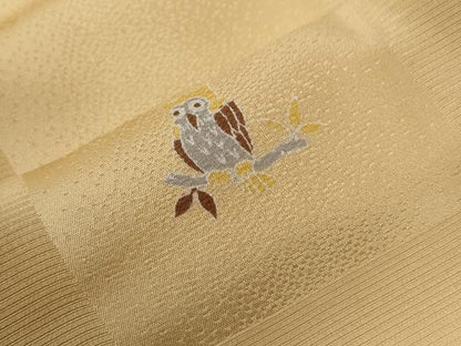 平和屋着物●長襦袢　無双仕立て　ミミズク　やまと金ラベル　正絹　逸品　未使用　CABG0129yc