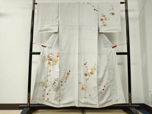 平和屋着物●創業460年・千總　訪問着　駒刺繍　菊花文　金彩　三越扱い　正絹　逸品　未使用　CABG0131yc