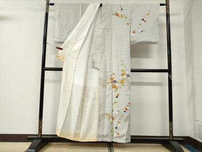 平和屋着物●創業460年・千總　訪問着　駒刺繍　菊花文　金彩　三越扱い　正絹　逸品　未使用　CABG0131yc