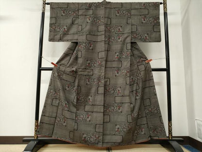 平和屋着物●本場大島紬　7マルキ　竜田川　正絹　逸品　未使用　CABG0132yc