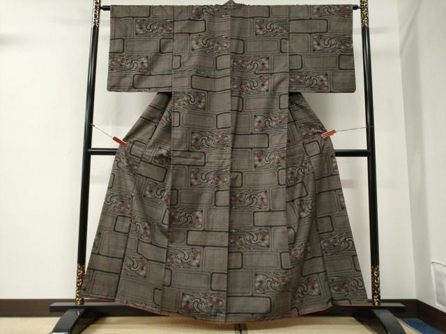 平和屋着物●本場大島紬　7マルキ　竜田川　正絹　逸品　未使用　CABG0132yc