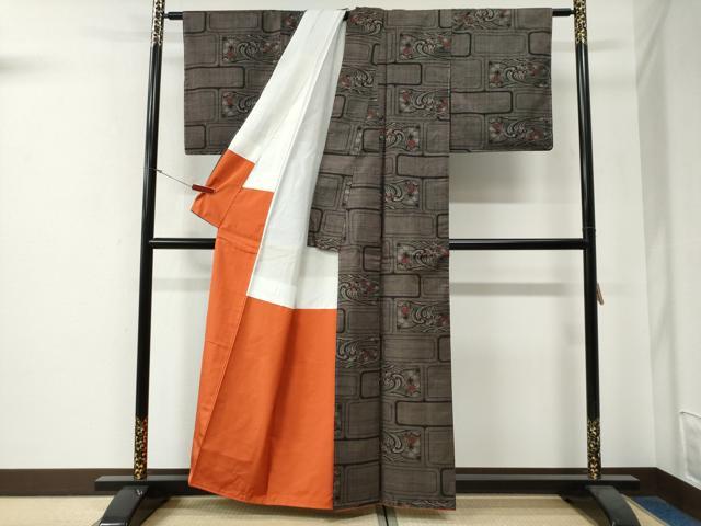 平和屋着物●本場大島紬　7マルキ　竜田川　正絹　逸品　未使用　CABG0132yc