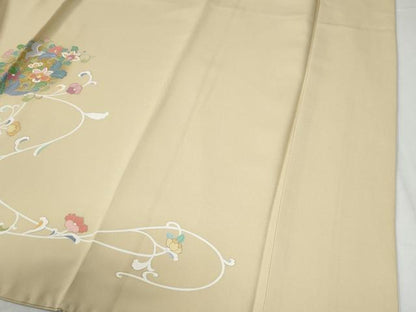 平和屋着物●訪問着　更紗花鳥唐草文　金彩　正絹　逸品　CABG0135yc