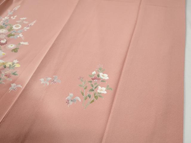 平和屋着物●訪問着　エ霞草花文　暈し染め　金銀彩　正絹　逸品　CABG0137yc
