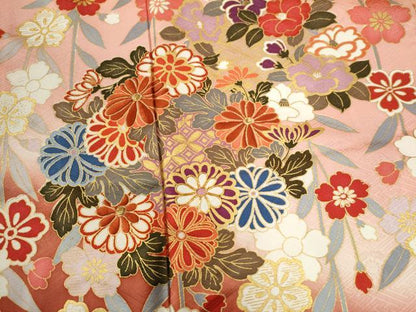平和屋着物●豪華振袖　駒刺繍　花松文　暈し染め　金彩　正絹　逸品　CABG0138yc