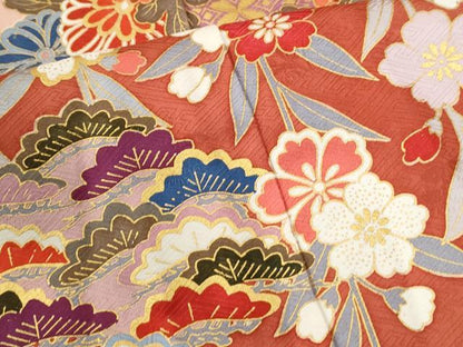 平和屋着物●豪華振袖　駒刺繍　花松文　暈し染め　金彩　正絹　逸品　CABG0138yc