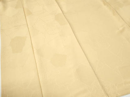 平和屋着物●上質な色無地　破れ色紙草花地紋　蜂蜜色　正絹　逸品　CABG0139yc