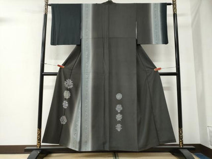 平和屋着物●訪問着　草花文　暈し染め　正絹　逸品　CABG0140yc