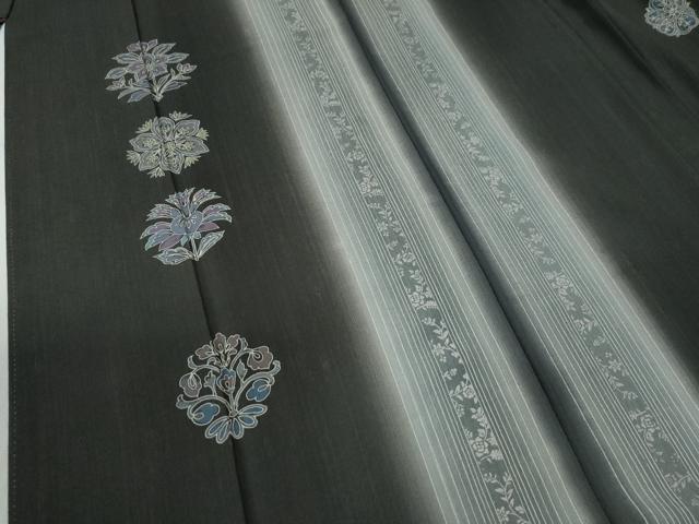 平和屋着物●訪問着　草花文　暈し染め　正絹　逸品　CABG0140yc