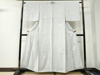 平和屋着物●手描友禅　藤井嵐晴　小紋　源氏香　白磁色　金彩　正絹　逸品　CABG0145yc