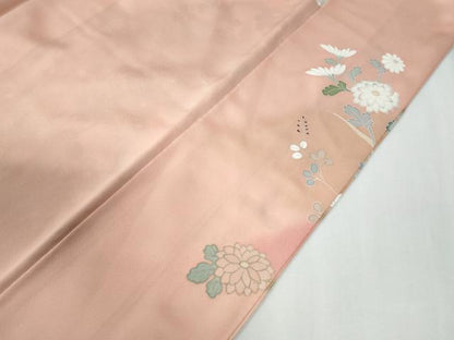 平和屋着物●訪問着　枝菊文　暈し染め　金彩　正絹　逸品　CABG0147yc
