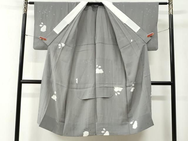 平和屋着物●長襦袢　無双仕立て　兎　正絹　逸品　CABG0148yc
