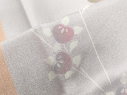 平和屋着物●長襦袢　無双仕立て　枝橘文　半衿刺繍　正絹　逸品　CABG0162yc