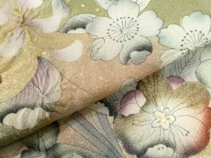 平和屋着物●訪問着　辻が花　絞り　暈し染め　金彩　正絹　逸品　CABG0164yc