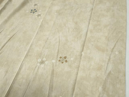 平和屋着物●訪問着　紬地　絞り　舞花文　金彩　正絹　逸品　CABG0166yc