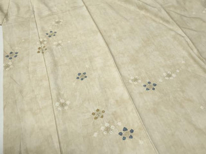 平和屋着物●訪問着　紬地　絞り　舞花文　金彩　正絹　逸品　CABG0166yc