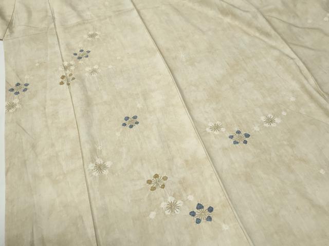 平和屋着物●訪問着　紬地　絞り　舞花文　金彩　正絹　逸品　CABG0166yc