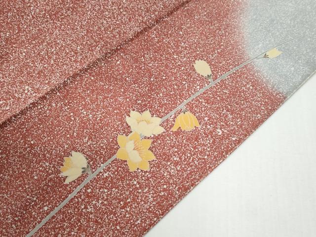 平和屋着物●訪問着　本場染大島紬　作家物　鴛鴦枝花文　金銀彩　正絹　逸品　CABG0169yc
