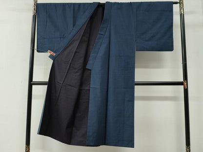平和屋着物●男性　本場大島紬　格子　久野絹織物特製　証紙付き　正絹　逸品　CABG0171yc