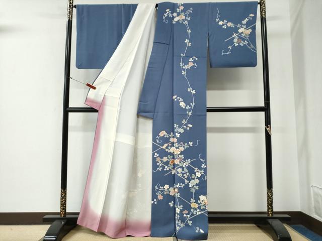 平和屋着物●創業460年・千總　訪問着　竹垣牡丹花文　金彩　正絹　逸品　CABG0174yc