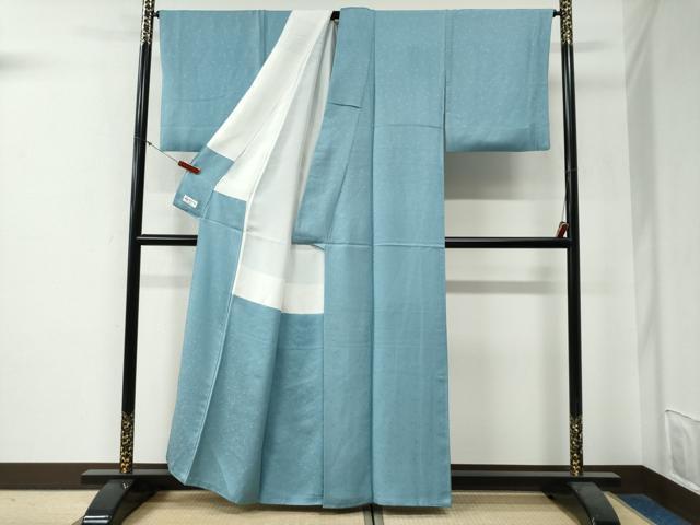 平和屋着物●上質な色無地　花唐草地紋　浅縹色　やまと誂製　正絹　逸品　CABG0178yc