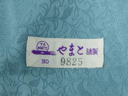 平和屋着物●上質な色無地　花唐草地紋　浅縹色　やまと誂製　正絹　逸品　CABG0178yc