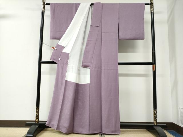 平和屋着物●上質な色無地　舞花地紋　浅紫色　そごう扱い　正絹　逸品　CABG0180yc