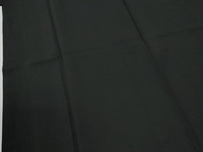 平和屋着物●男性　黒紋付　羽織セット　羽裏：遠山樹林文　正絹　逸品　CABG0183yc