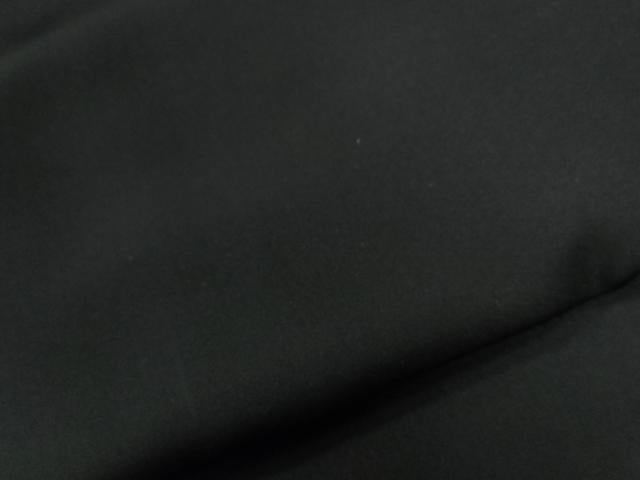 平和屋着物●男性　黒紋付　羽織セット　羽裏：遠山樹林文　正絹　逸品　CABG0183yc
