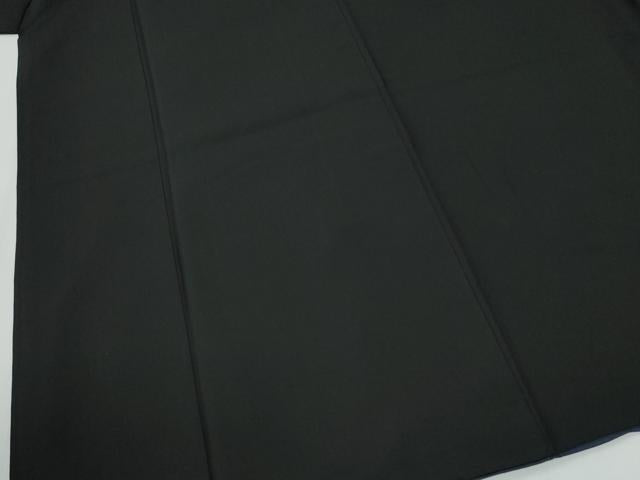 平和屋着物●男性　黒紋付　羽織セット　羽裏：破れ色紙人物文　正絹　逸品　CABG0185yc