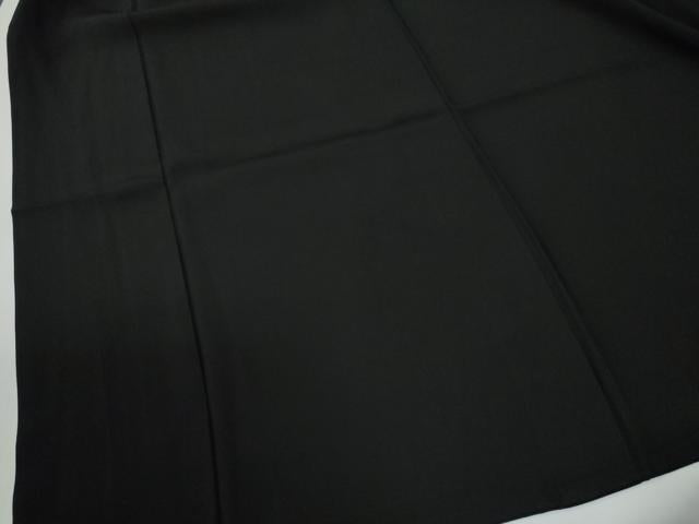 平和屋着物●男性　黒紋付　羽織セット　羽裏：人物渡り橋風景文　キングサイズ　正絹　逸品　CABG0186yc