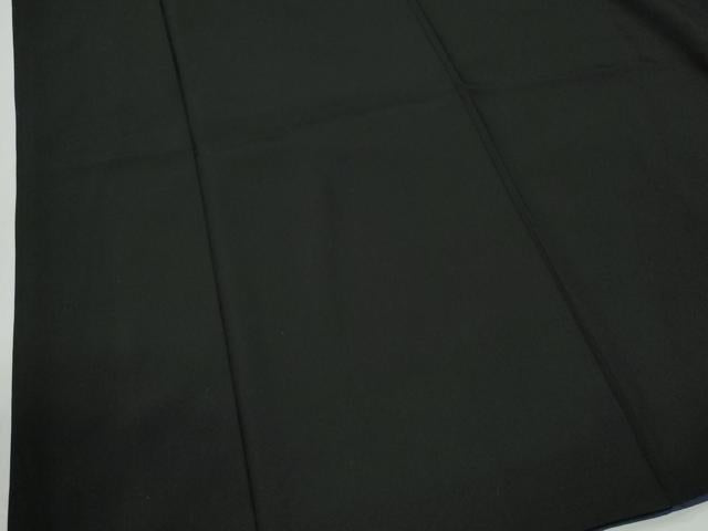 平和屋着物●男性　黒紋付　羽織セット　羽裏：遠山風景文　キングサイズ　正絹　逸品　CABG0188yc