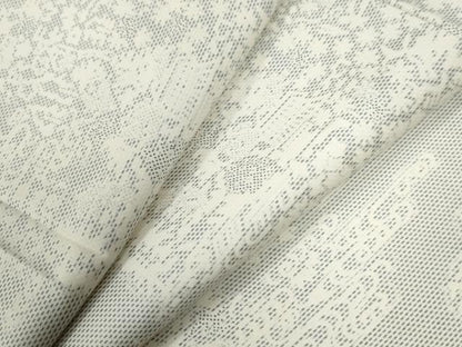 平和屋着物●本場大島紬　白大島　草花文　正絹　逸品　未使用　CABG0193yc