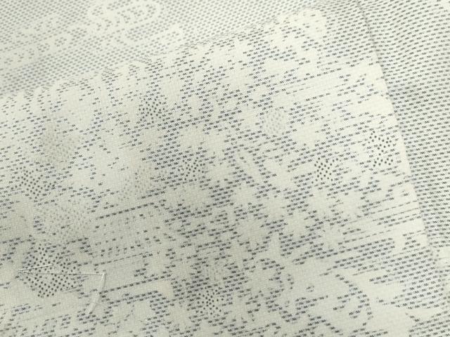 平和屋着物●本場大島紬　白大島　草花文　正絹　逸品　未使用　CABG0193yc
