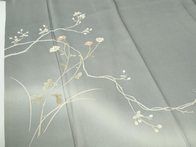平和屋着物●中国三大刺繍　相良刺繍　訪問着　作家物　枝花文　暈し染め　正絹　逸品　CABG0196yc