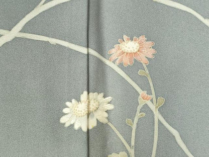 平和屋着物●中国三大刺繍　相良刺繍　訪問着　作家物　枝花文　暈し染め　正絹　逸品　CABG0196yc
