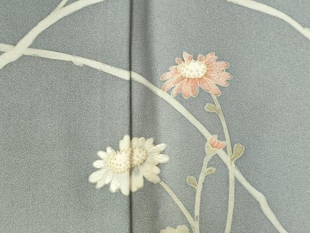 平和屋着物●中国三大刺繍　相良刺繍　訪問着　作家物　枝花文　暈し染め　正絹　逸品　CABG0196yc