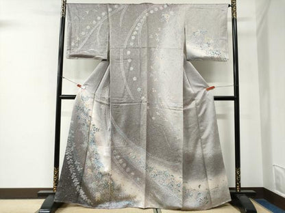 平和屋着物●訪問着　辻が花　絞り　暈し染め　金彩　正絹　逸品　CABG0197yc